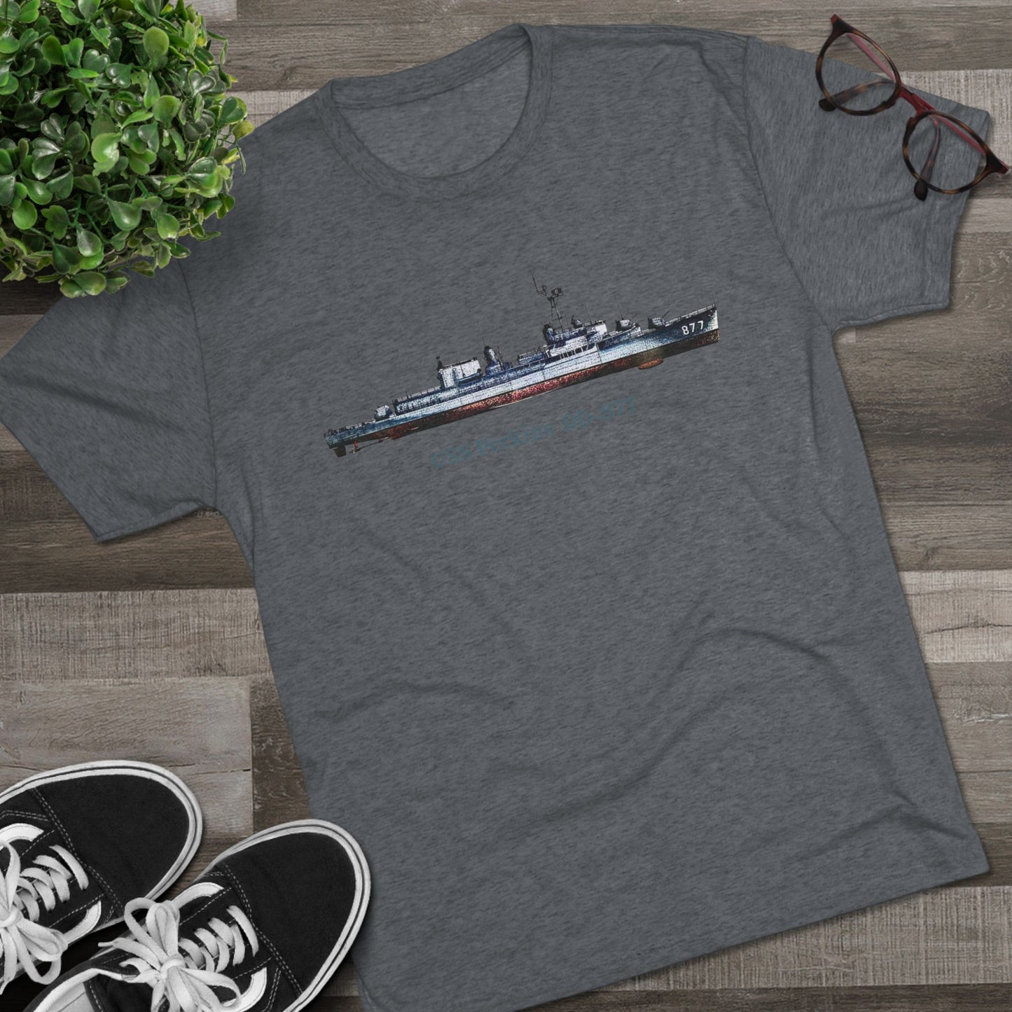 USS Perkins DD-877  Unisex Tri-Blend Crew Tee