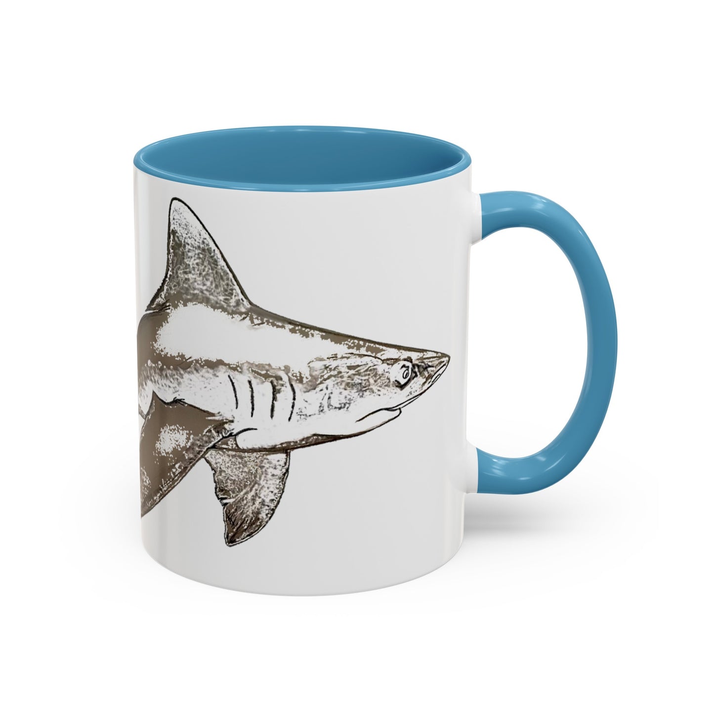 Oceanic Whitetip Shark Accent Coffee Mug, 11oz