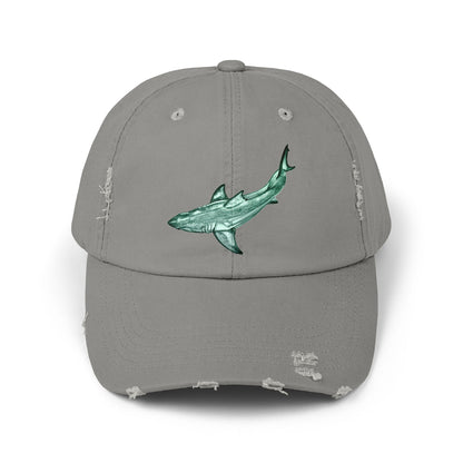 Shark Unisex Distressed Cap