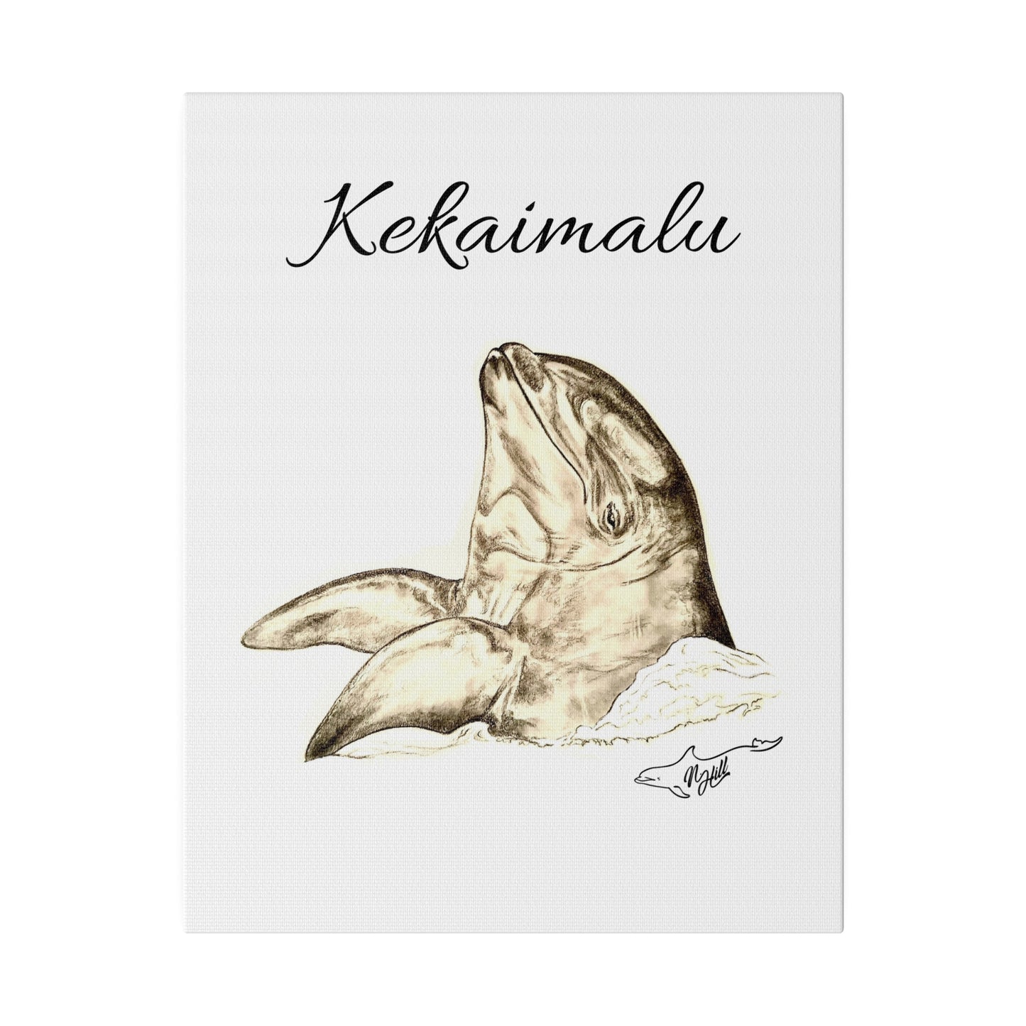 Wholphin Kekaimalu Matte Canvas, Stretched, 0.75"