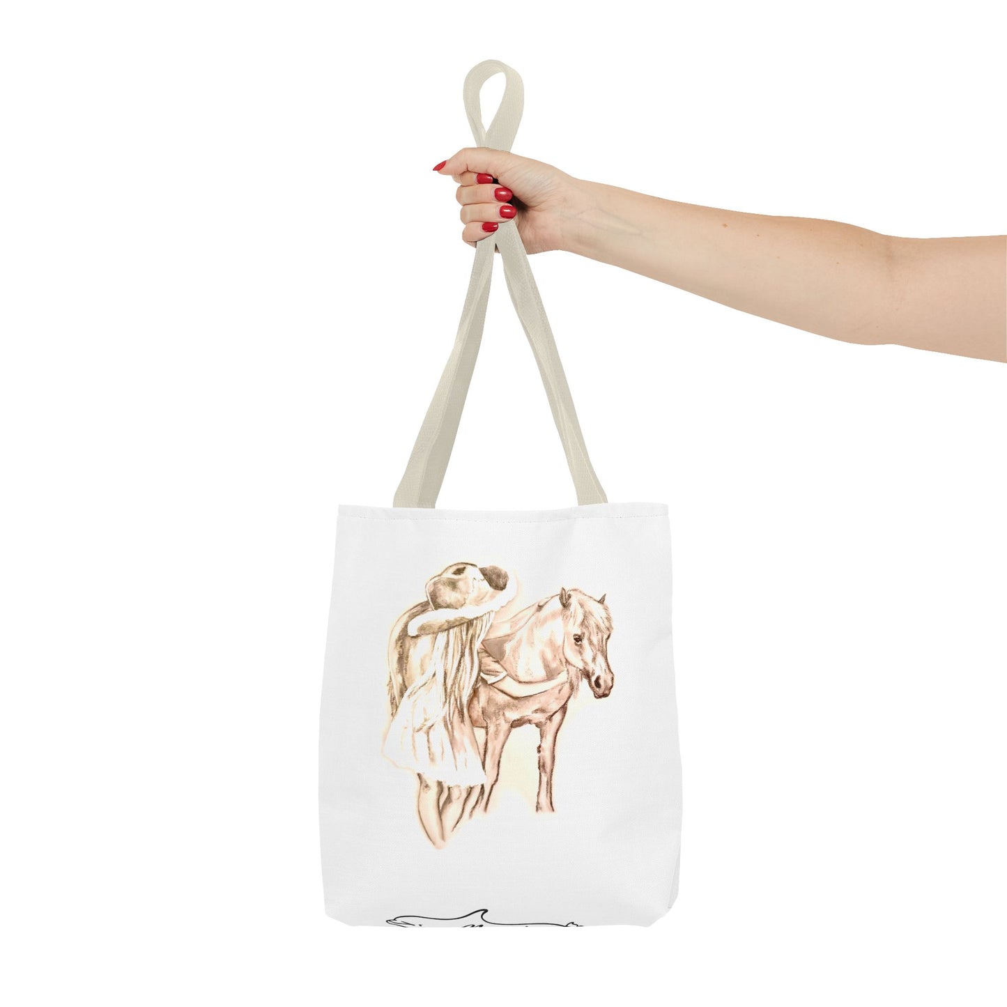 Little Girl and Pony Tote Bag (AOP)