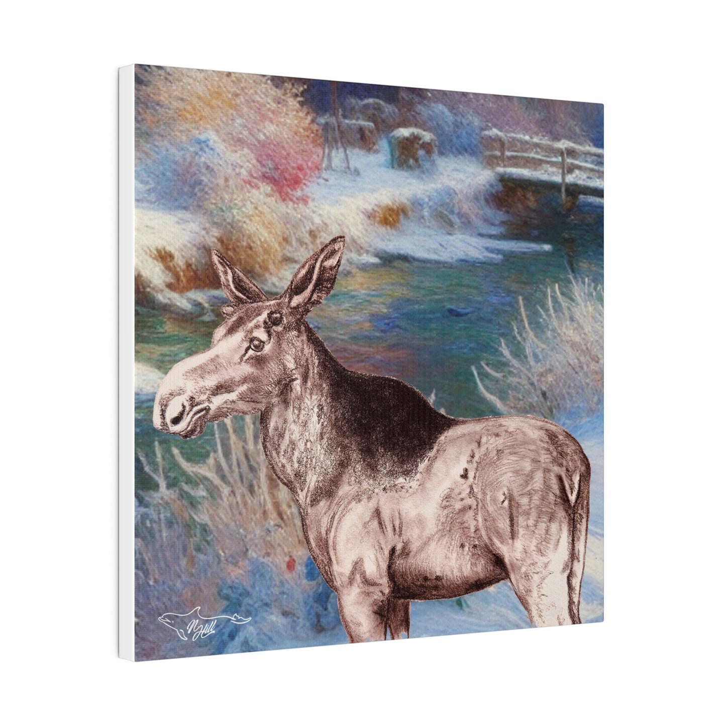 Hidden Springs Moose Matte Canvas, Stretched, 0.75"