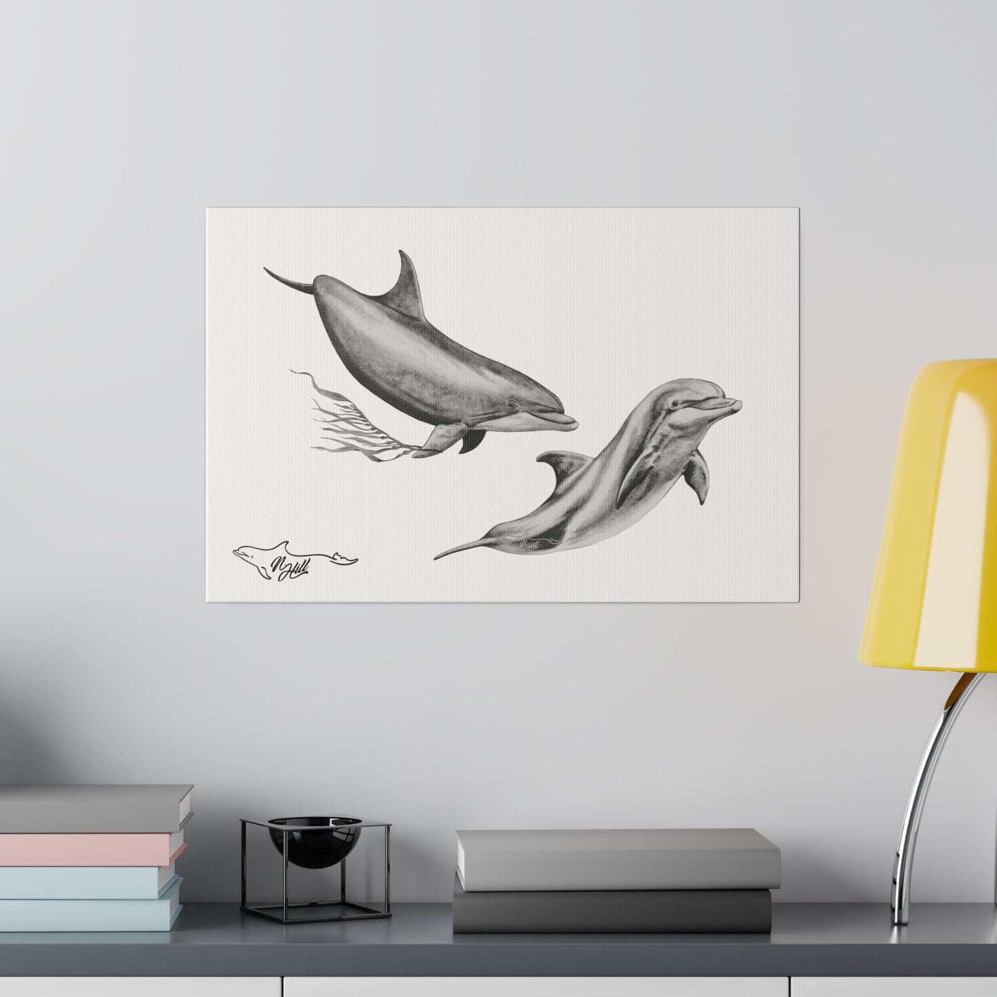 Pacific Wild Dolphin Matte Canvas 12" x 18", Stretched, 0.75"