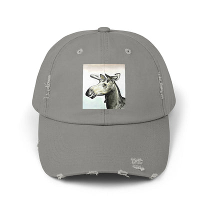 Moose Unisex Distressed Cap