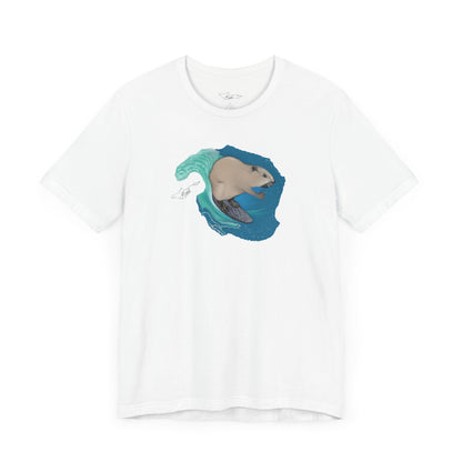 Surfing Beaver Unisex Jersey Short Sleeve Tee