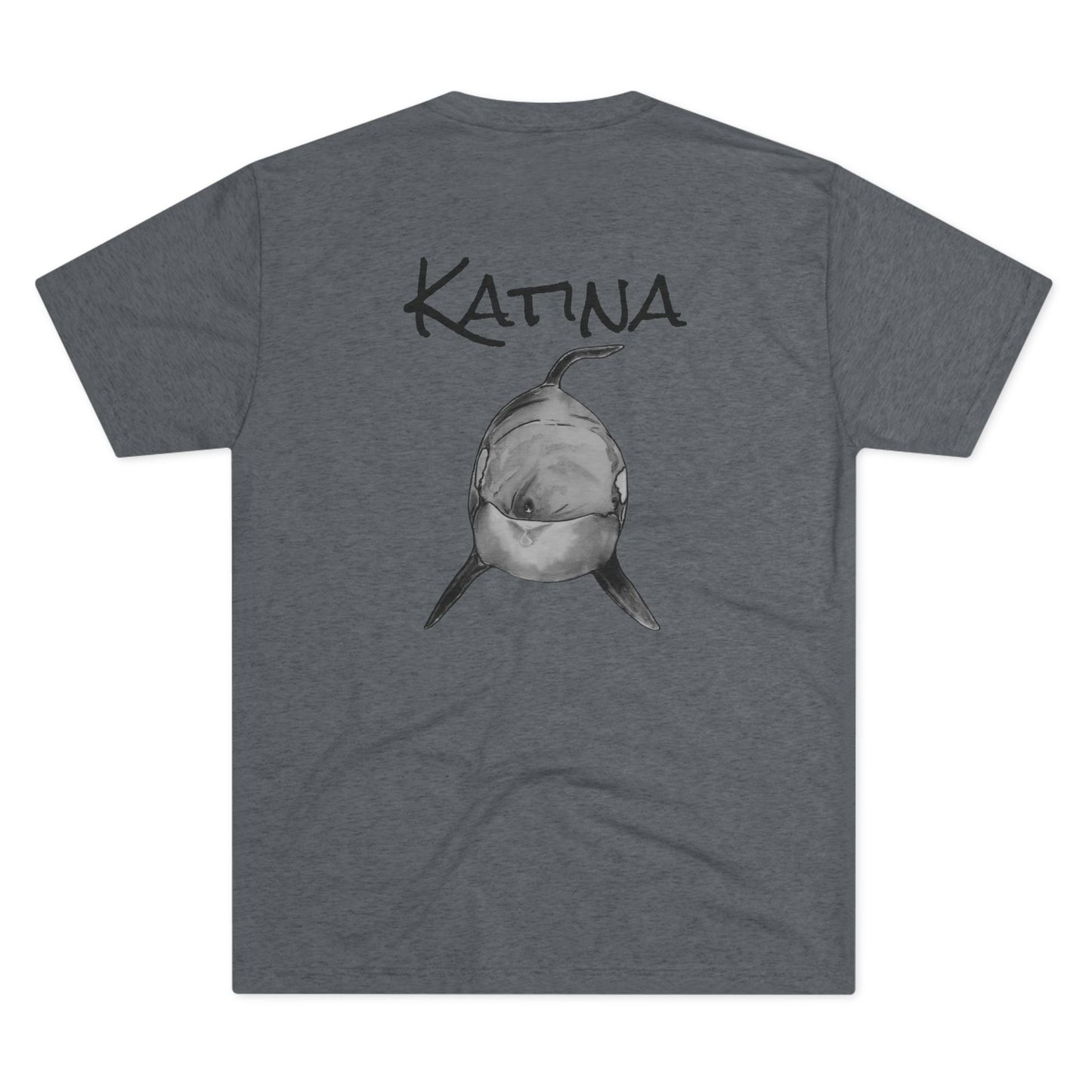 Katina Orca Whale Unisex Tri-Blend Back Graphic Crew Tee
