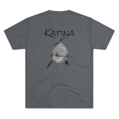 Katina Orca Whale Unisex Tri-Blend Back Graphic Crew Tee
