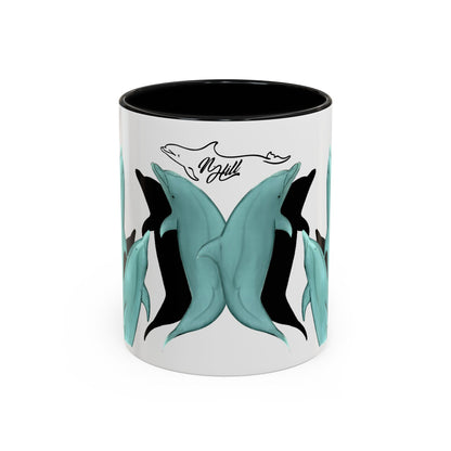 Dolphin Bow Ride Accent Coffee Mug (11, 15oz)