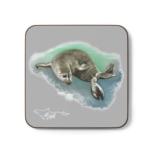 Harbor Seal Hardboard Back Coaster