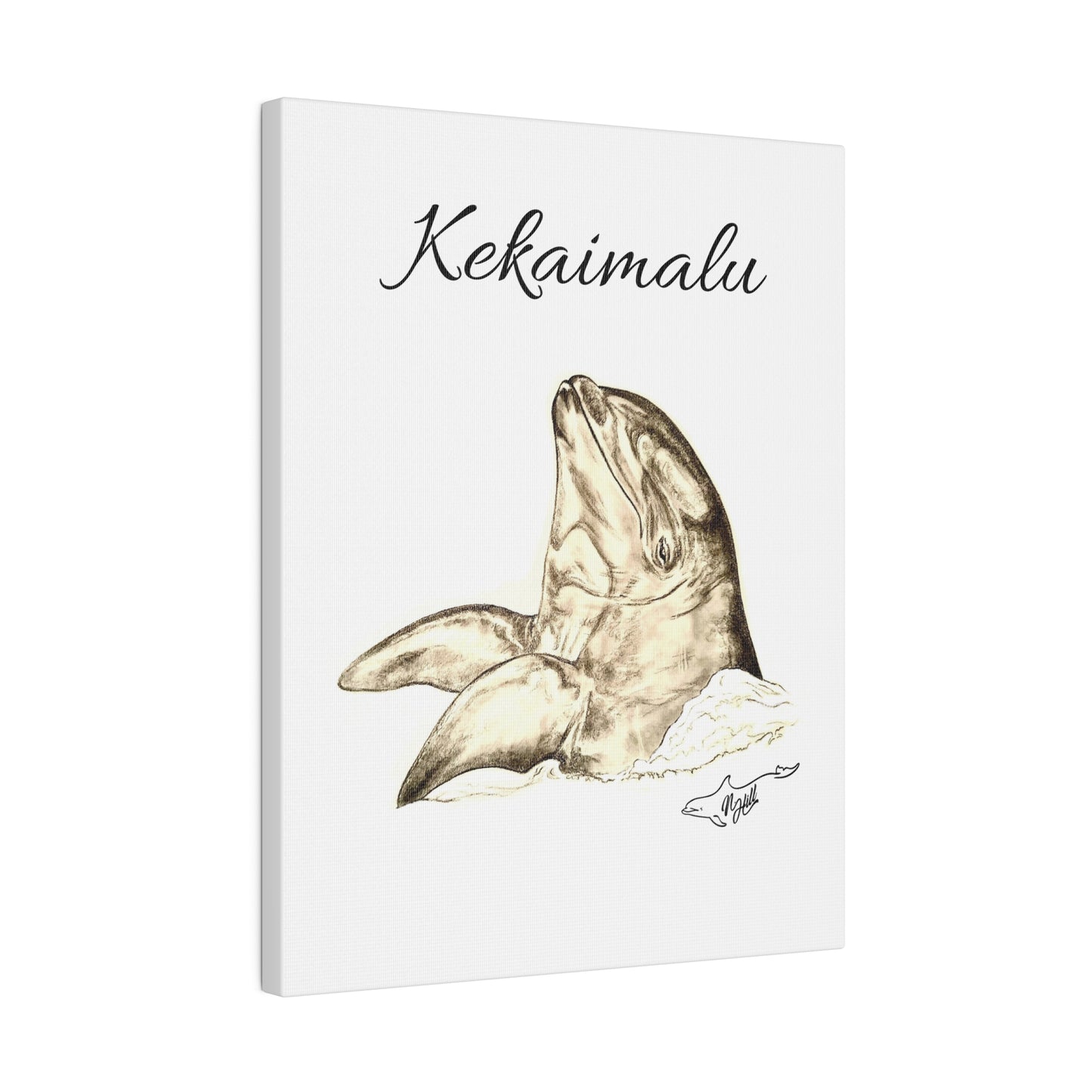 Wholphin Kekaimalu Matte Canvas, Stretched, 0.75"