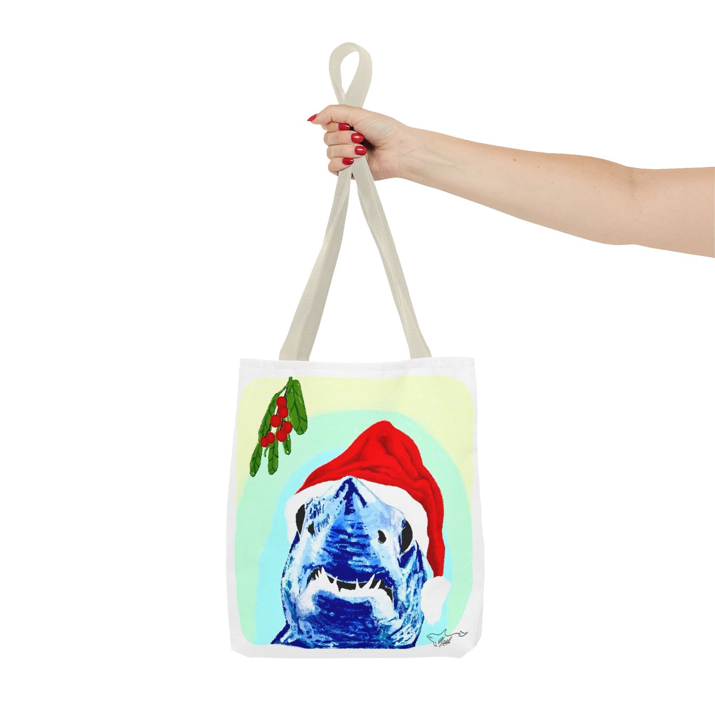 Mistletoe Mako Shark Tote Bag (AOP)