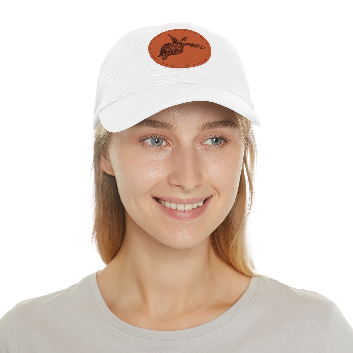 Sea Turtle Hat with Leather Patch (Round)