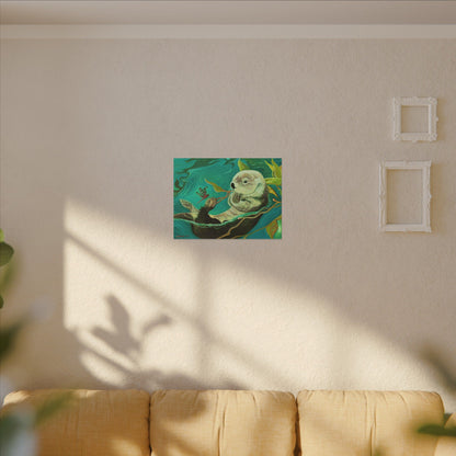 Otterly Transformed Matte Canvas, Oil Painting Print Stretched, 0.75"