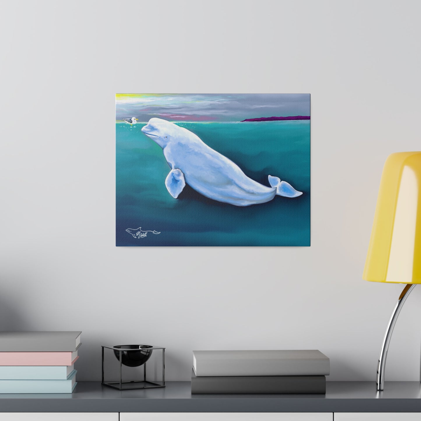 Beluga Whale Hvaldamir Matte Canvas, Stretched, 0.75"