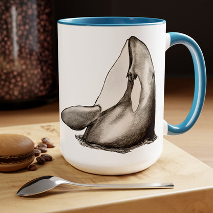 Orca Two-Tone Coffee Mugs, 15oz