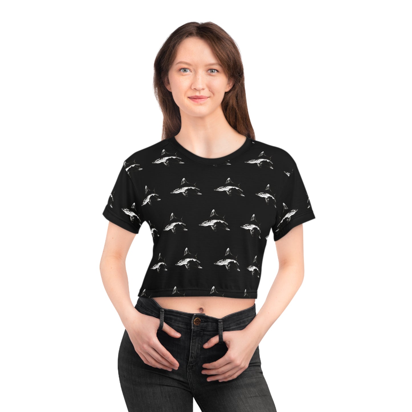 Shark Crop Tee (AOP)