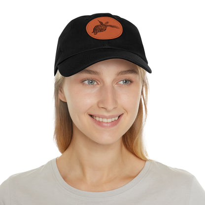 Sea Turtle Hat with Leather Patch (Round)