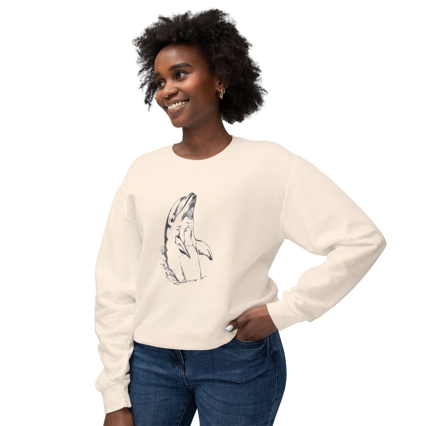 Dolphin Unisex Lightweight Crewneck Sweatshirt