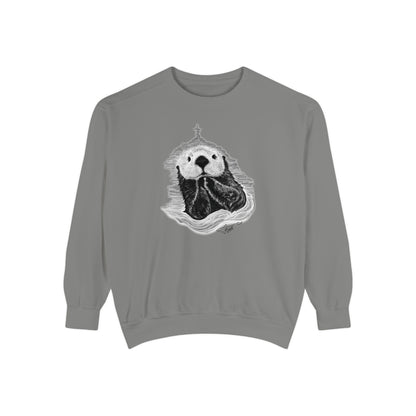 Praying Sea Otter Unisex Garment-Dyed Sweatshirt