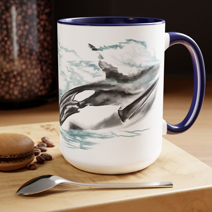 Orca Whale Two-Tone Coffee Mugs, 15oz