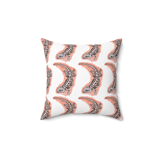 Bearded Dragon Lizard Spun Polyester Square Pillow