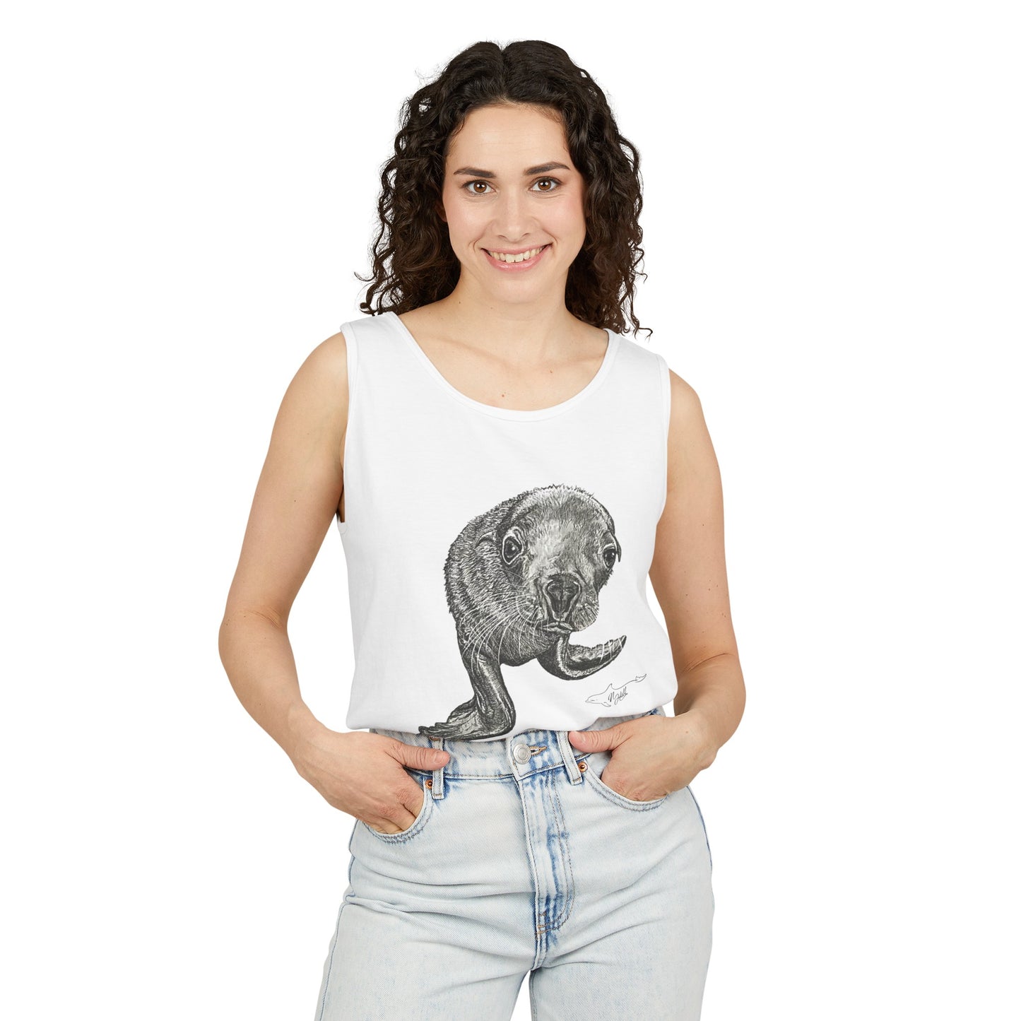 Sea Lion Pup Unisex Garment-Dyed Tank Top